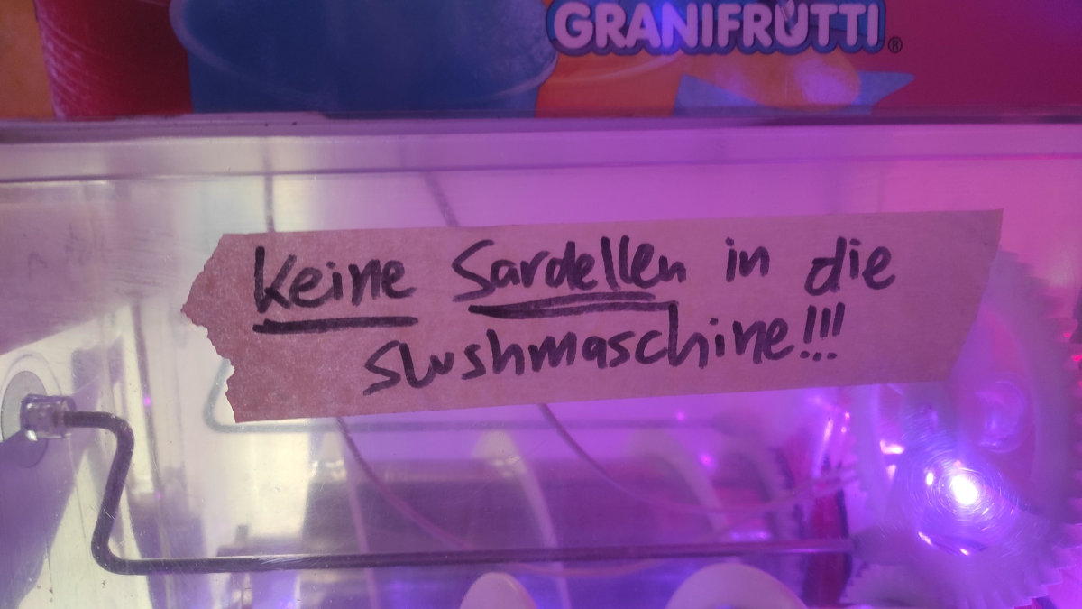 Wir feiern, mit der Slushmaschine